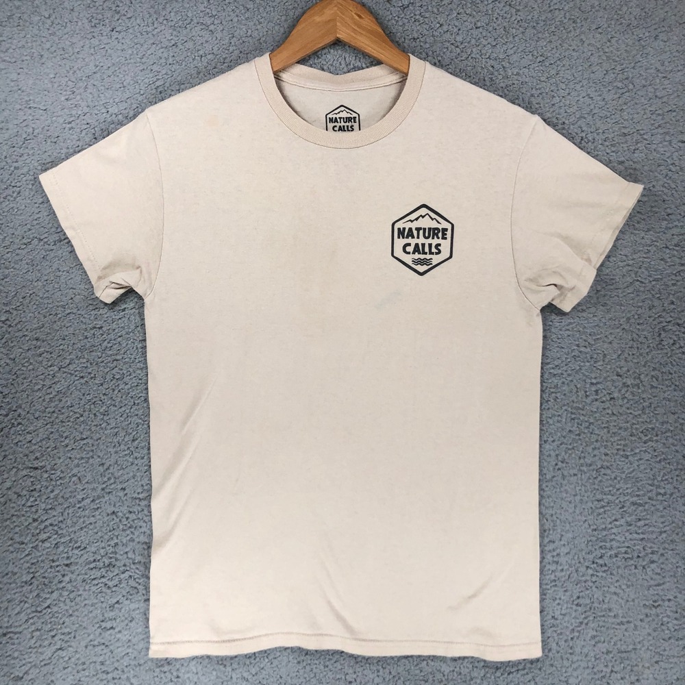 Nature Calls Road to Knowhere Bigfoot Van Graphic Tee Tan Mens Small